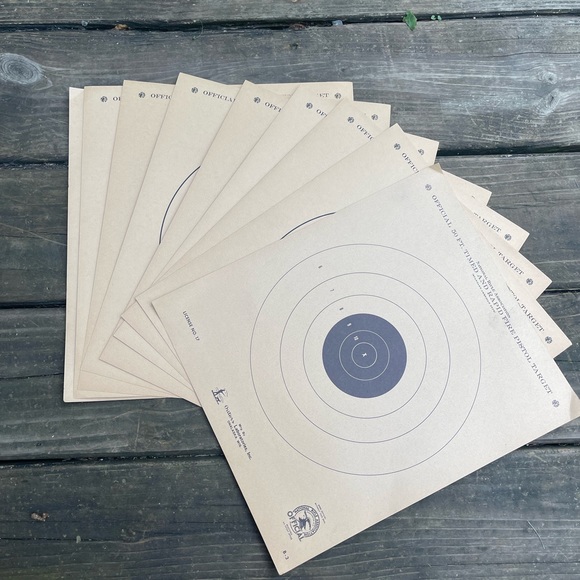 VINTAGE lot of 4 - 50 FT Timed & Rapid Fire Pistol Target NRA American Target Co - Picture 2 of 2